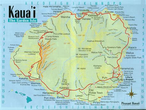 Kauai Printable Map